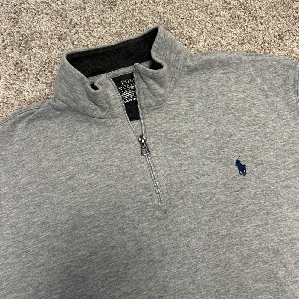 Polo Ralph Lauren Performance 1/4 Zip Pullover Men XL Gray Pony Logo Golf Preppy